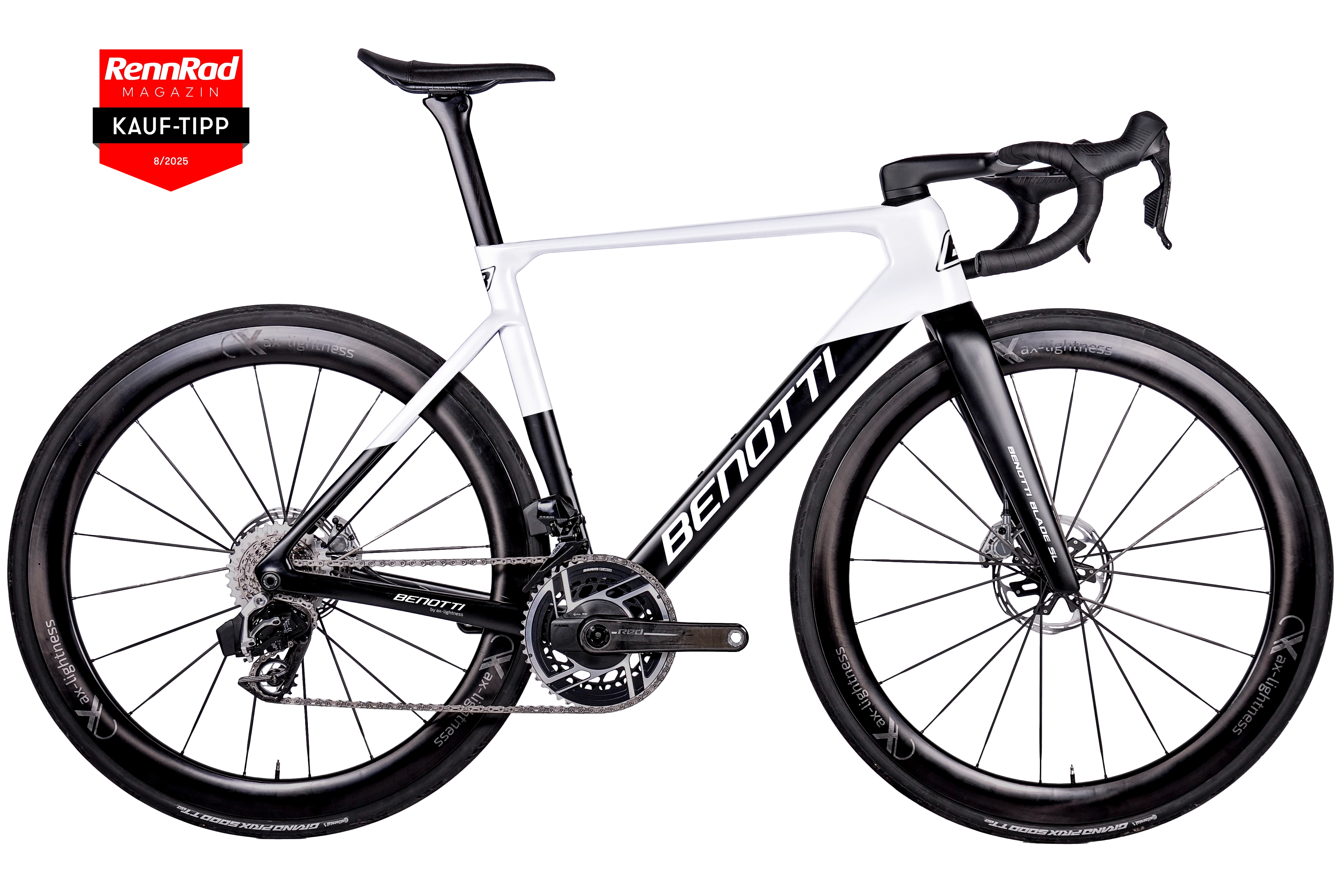 BENOTTI BLADE SL in der Farbe in der Farbe Polar Night Komplettansicht mit Auszeichnung Kauftipp vom RennRad-Magazin