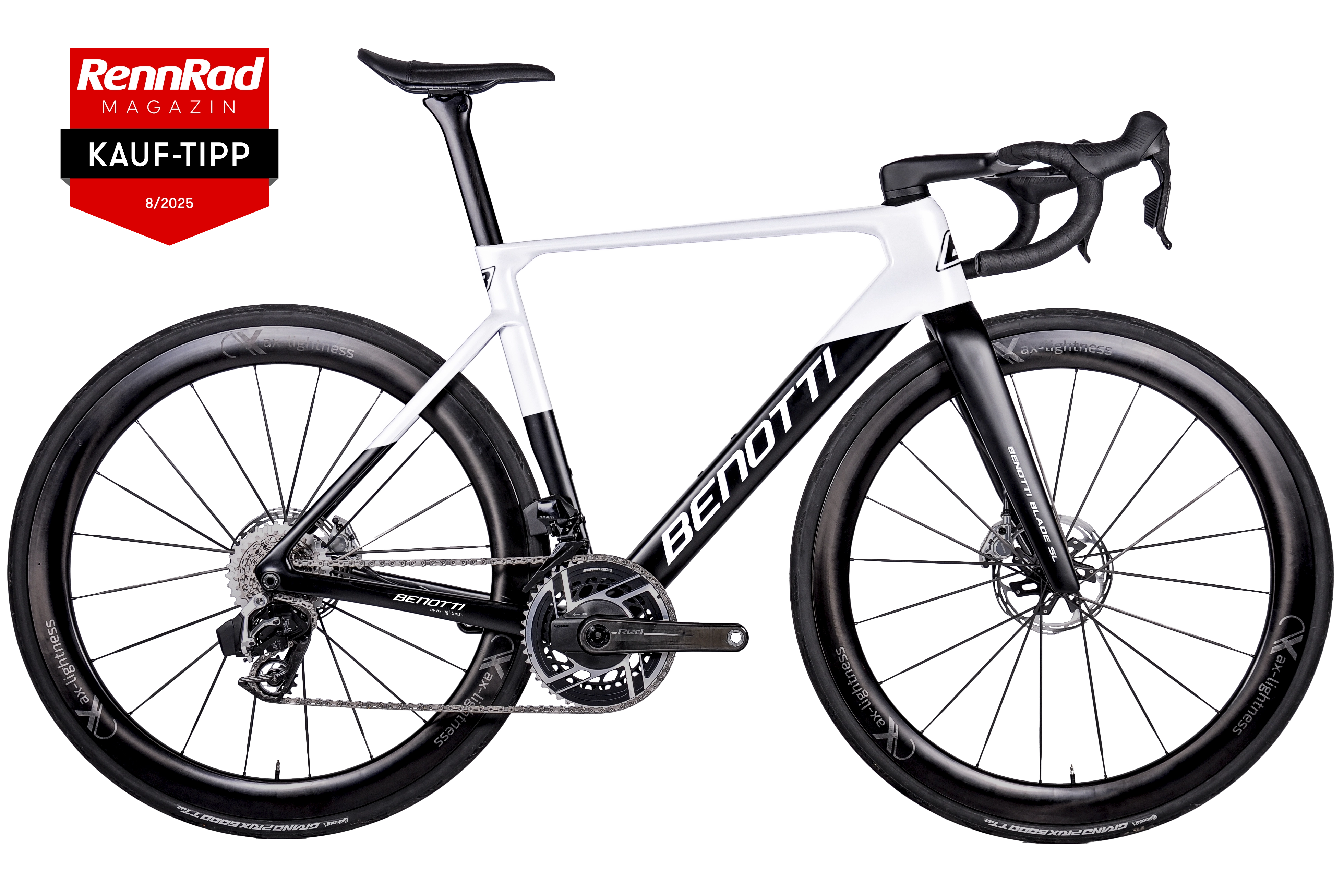 BENOTTI BLADE SL in der Farbe in der Farbe Polar Night Komplettansicht mit Auszeichnung Kauftipp vom RennRad-Magazin